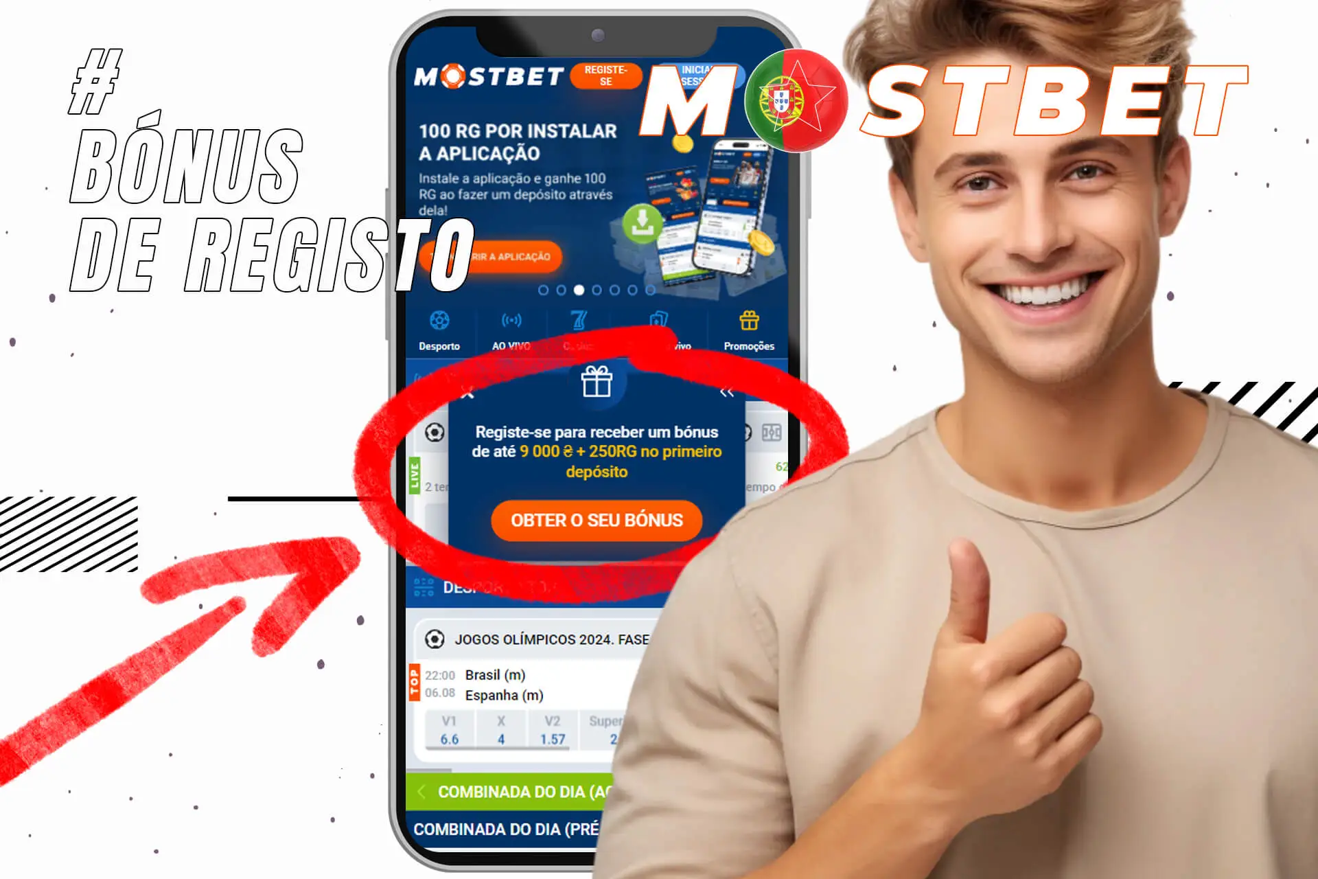 bonus que podem ser recebidos ao registar-se no site da Mostbet